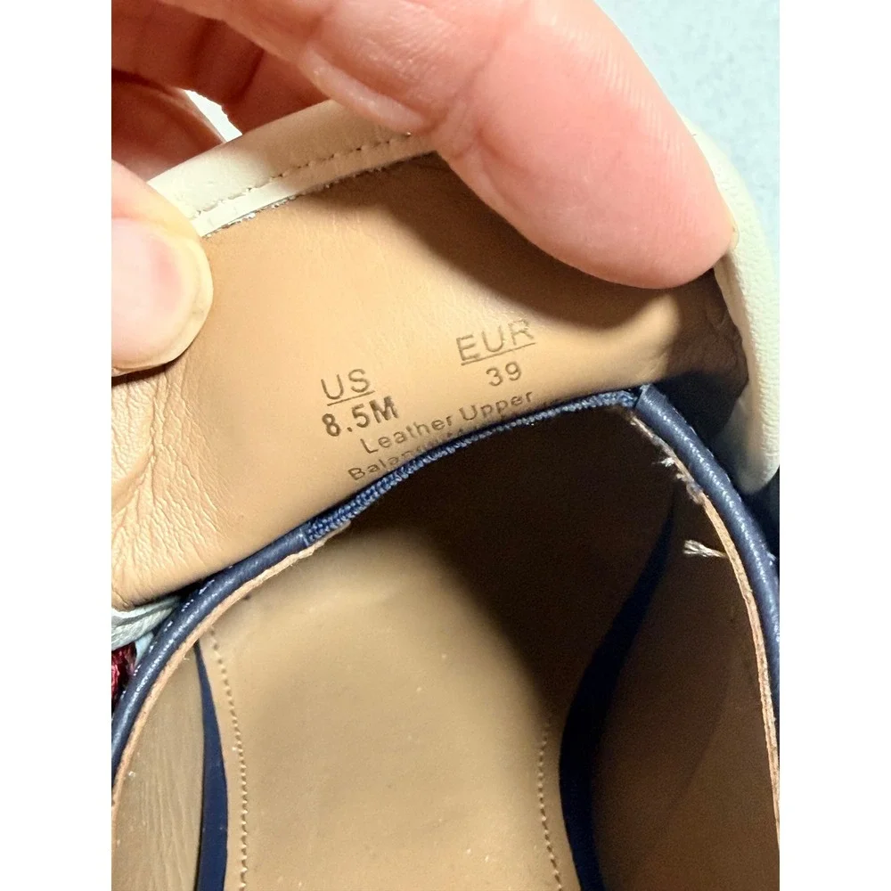 Sam Edelman Womens Jed Leather Platform Tassel Loafer Block Heel  Navy Cream 8.5 - Picture 5 of 11